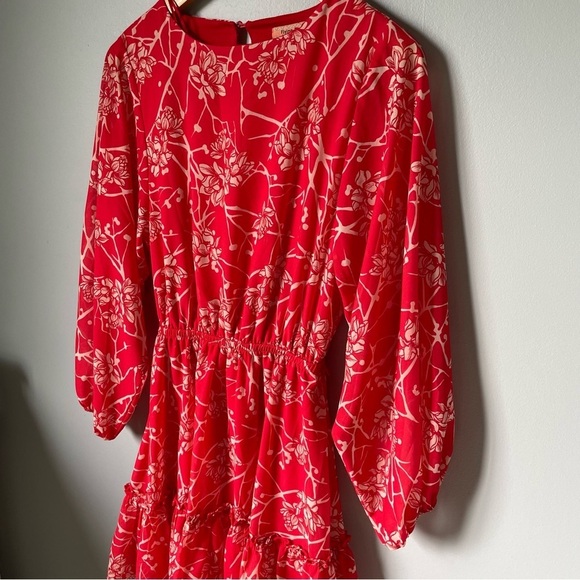 Flying Tomato, Women's, Mid-Dress, Long-Sleeved, Size XS, Color Red and Tan - Picture 6 of 10